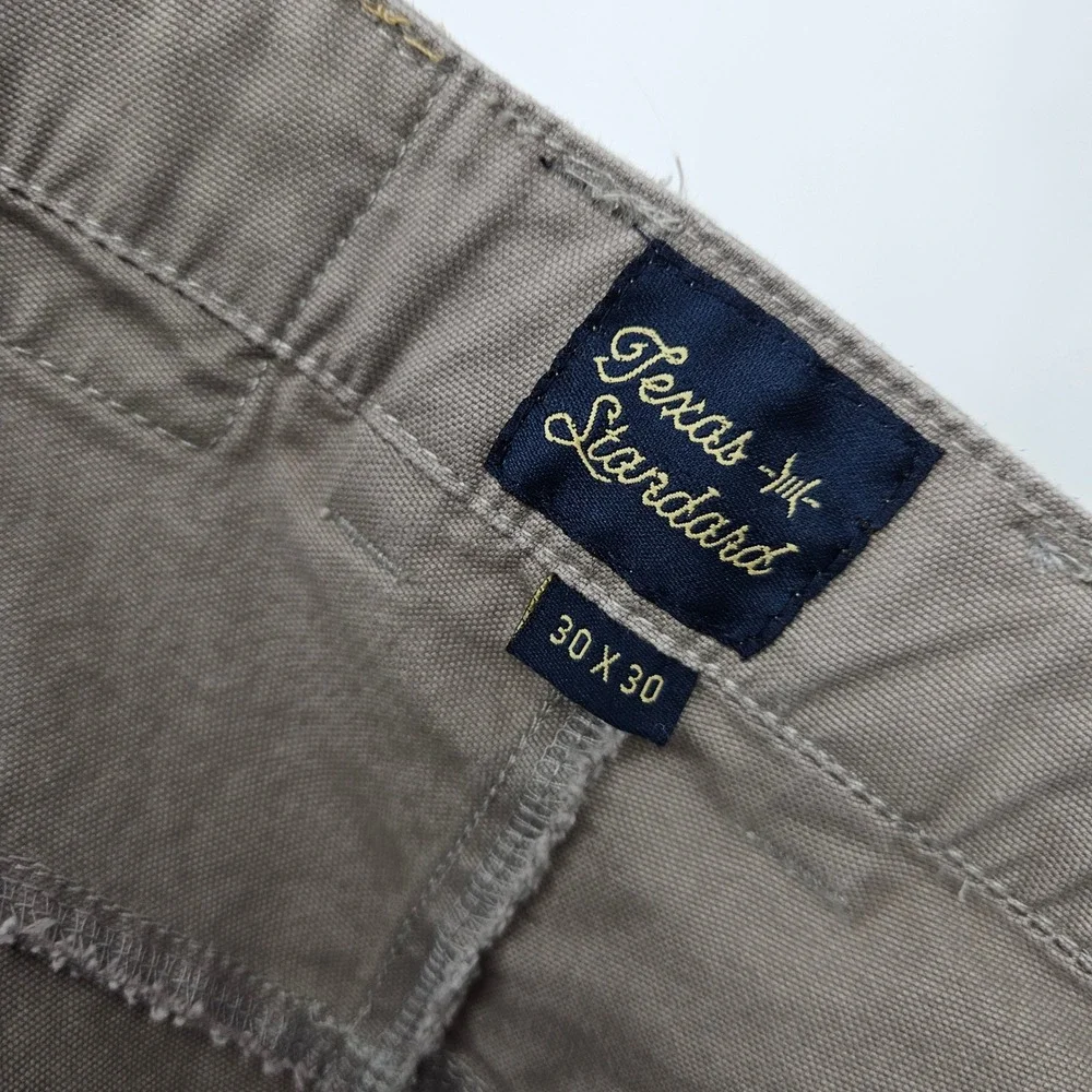 Texas Standard Pants Mens 30x30 Stone Gray Chino Casual Western Pockets